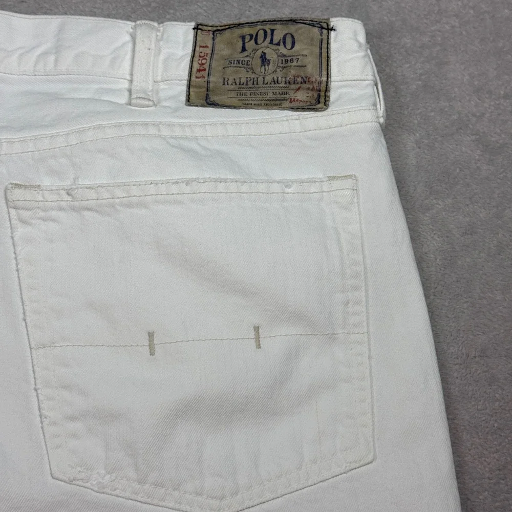 Polo Ralph Lauren 867‎ Classic Fit Jeans Mens 42x30 White Hudson Authentic Denim